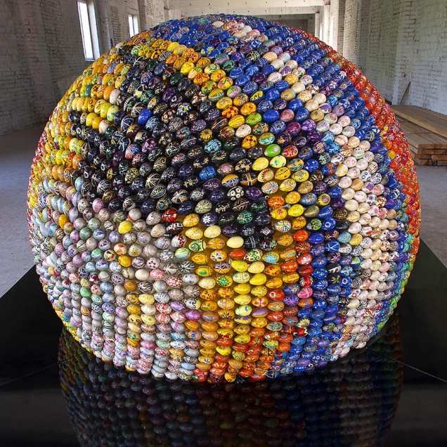 Sphere 3 on a black panel